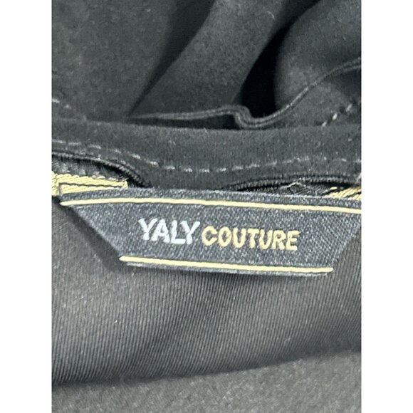 Yaly Couture Black 5 Button Collared Long Sleeve Over Coat Jacket Size Medium M - Picture 3 of 11